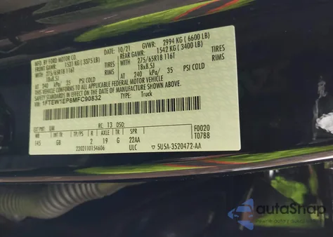 2021 Ford F-150 Xl from USA, damaged, VIN 1FTEW1EP8MFC90832